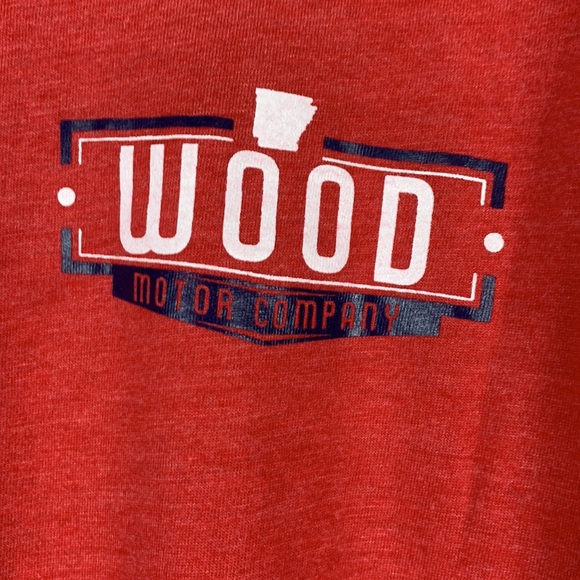 Next Level America heather red short sleeved tee shirt size large. Wood Motor - Picture 3 of 6